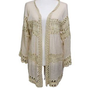 Evelyn K Anthropologie Lightweight Cream Cardigan